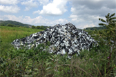 plastic mulch film piled